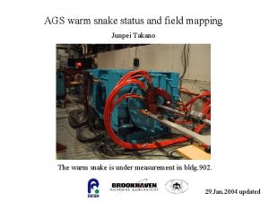 AGS warm snake status and field mapping Junpei