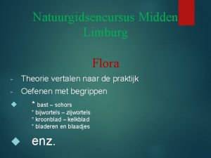 Natuurgidsencursus Midden Limburg Flora Theorie vertalen naar de