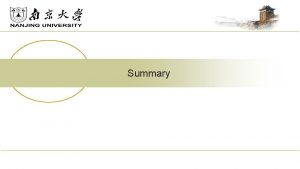 Summary Summary Automata Finite Automata single start state