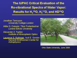 The IUPAC Critical Evaluation of the Rovibrational Spectra