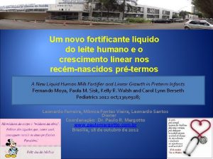 Um novo fortificante lquido do leite humano e