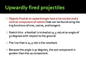 Upwardly fired projectiles Objects fired at an upward
