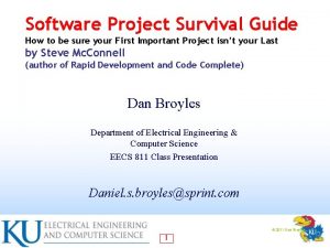 Software Project Survival Guide How to be sure