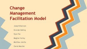 Change Management Facilitation Model Joseph Blockson Brandon Bolling