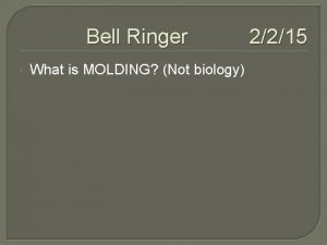 Bell Ringer What is MOLDING Not biology 2215