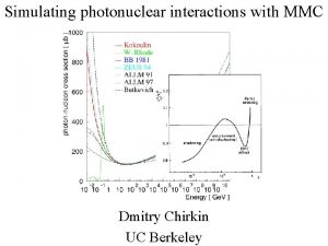 Simulating photonuclear interactions with MMC Dmitry Chirkin UC