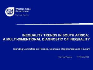 INEQUALITY TRENDS IN SOUTH AFRICA A MULTIDIMENTIONAL DIAGNOSTIC