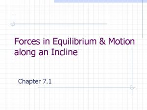 Forces in Equilibrium Motion along an Incline Chapter