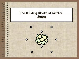 The Building Blocks of Matter Atoms Matter Anything