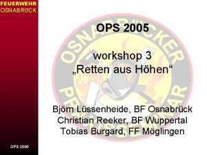 FEUERWEHR www osnabrueckerpraxisseminar de OSNABRUCK E OPS 2005