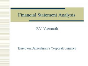 Financial Statement Analysis P V Viswanath Based on