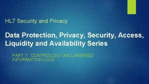 HL 7 Security and Privacy Data Protection Privacy