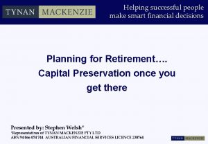 Helping successful people make smart financial decisions Planning