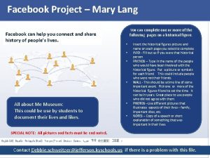 Facebook Project Mary Lang Facebook can help you