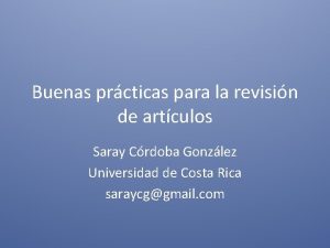 Buenas prcticas para la revisin de artculos Saray