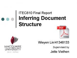 ITEC 810 Final Report Inferring Document Structure Wieyen