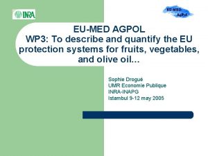 EUMED AGPOL WP 3 To describe and quantify