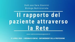 Dott ssa Sara Giannini Biologa Nutrizionista Il rapporto