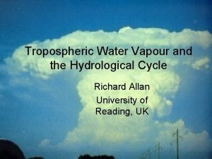 Tropospheric Water Vapour and the Hydrological Cycle Richard