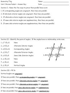 GeometryTrig Name Unit 3 Review Packet Answer Key