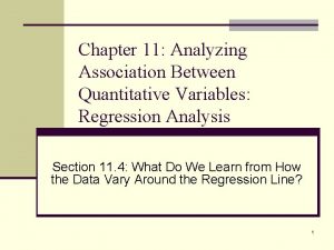 Chapter 11 Analyzing Association Between Quantitative Variables Regression