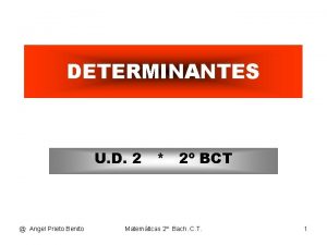 DETERMINANTES U D 2 2 BCT Angel Prieto
