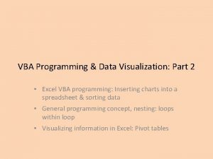 VBA Programming Data Visualization Part 2 Excel VBA