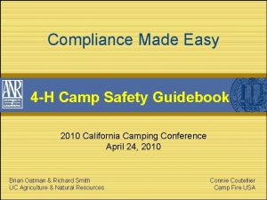 Compliance Made Easy 4 H Camp Safety Guidebook