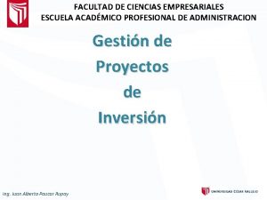 FACULTAD DE CIENCIAS EMPRESARIALES ESCUELA ACADMICO PROFESIONAL DE