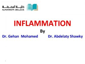 INFLAMMATION Dr Gehan Mohamed 1 By Dr Abdelaty