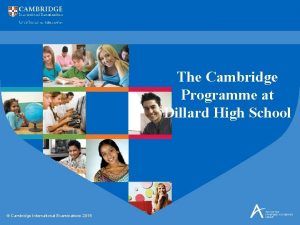The Cambridge Programme at Dillard High School Cambridge