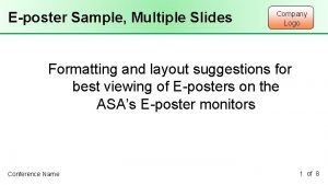 Eposter Sample Multiple Slides Company Logo Formatting and