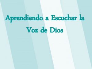 Aprendiendo a Escuchar la Voz de Dios Comunin