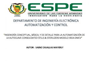 DEPARTAMENTO DE INGENIERA ELECTRNICA AUTOMATIZACIN Y CONTROL INGENIERA