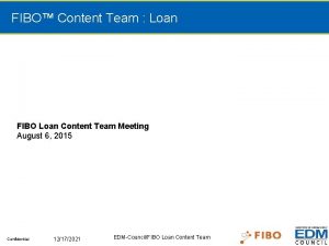 FIBO Content Team Loan FIBO Loan Content Team