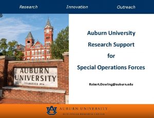 Research Innovation Outreach Auburn University Research Support for