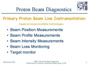 Proton Beam Diagnostics Primary Proton Beam Line Instrumentation