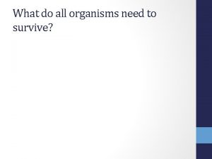 What do all organisms need to survive Evolution