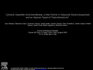 Cytosolic Aspartate Aminotransferase a New Partner in Adipocyte