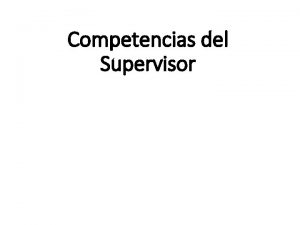 Competencias del Supervisor Actividad para romper el hielo