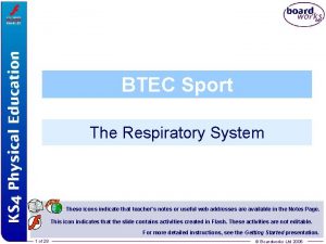 BTEC Sport The Respiratory System These icons indicate