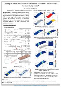 Lagrangian free subduction model based on viscoelastic material