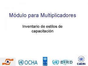 Mdulo para Multiplicadores Inventario de estilos de capacitacin