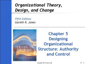 Organizational Theory Design and Change Fifth Edition Gareth