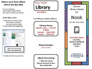 Return your Nook e Book before the due
