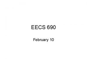 EECS 690 February 10 The standard account of
