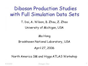 Diboson Production Studies with Full Simulation Data Sets