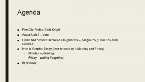 Agenda Film Clip Friday Dark Knight Vocab Unit