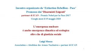 Incontro organizzato da Extinction Rebellion Pace Promosso dai