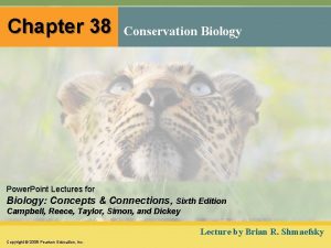 Chapter 38 Conservation Biology Power Point Lectures for
